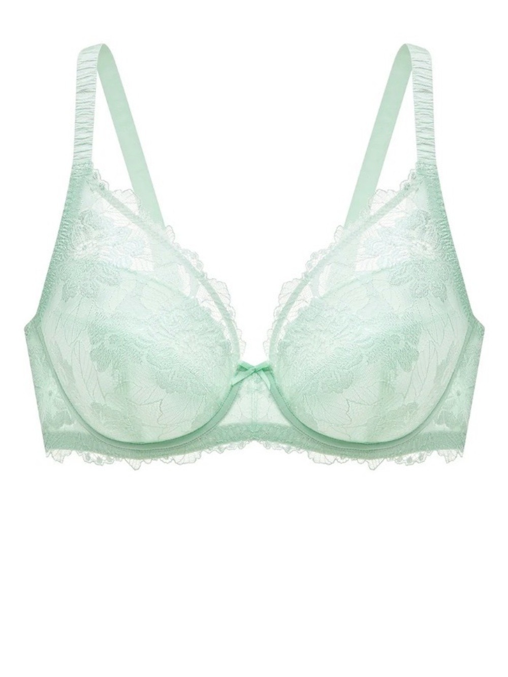 Understance Annette FlexWire Padded Plunge Lace Bra Aqua 40DD